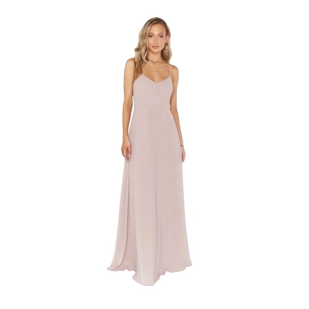 Show Me Your MuMu Faith Maxi Dress Dusty Blush‎ Crisp Pink Chiffon XXS